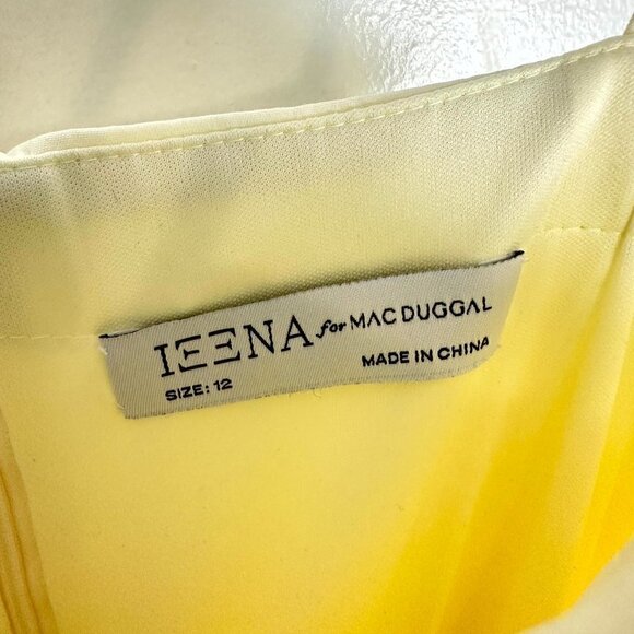 MAC DUGGAL Spaghetti Straps Tiered Tea-Length Dress in White Ivory Size US 12 - Picture 5 of 10